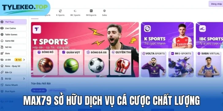 Max79 sở hữu dịch vụ cá cược chất lượng